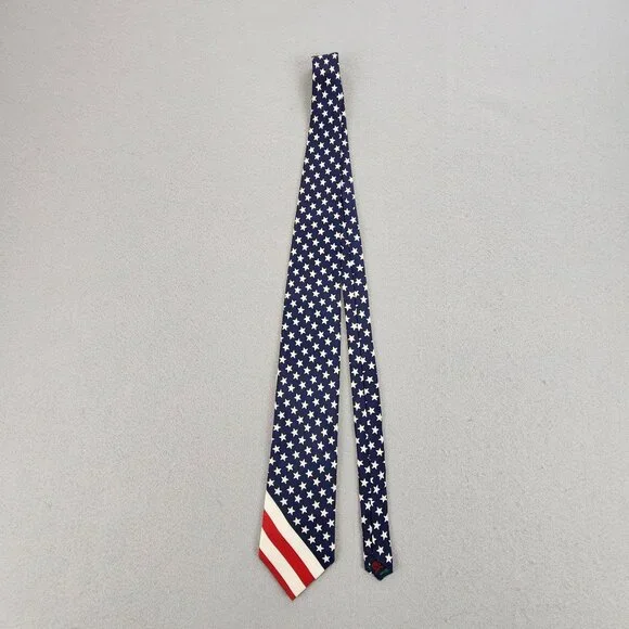 Tommy Hilfiger NEW 100% Silk Stars and Stripes Vintage Tie Americana Patriotic - Picture 2 of 13